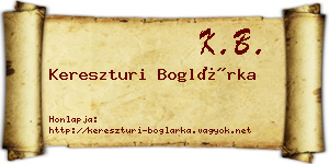 Kereszturi Boglárka névjegykártya